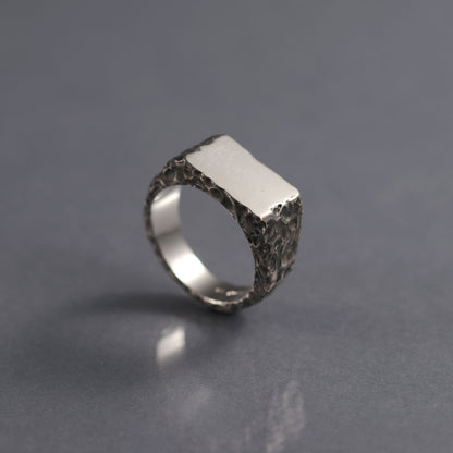 FORGED Mud Silver Signet Ring