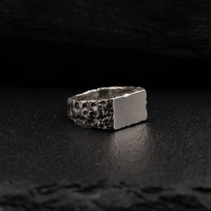 FORGED Mud Silver Signet Ring