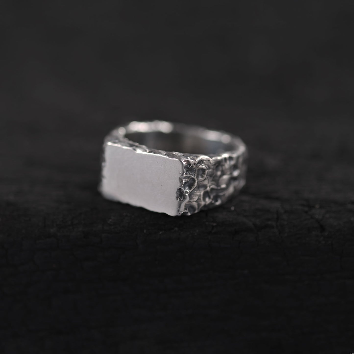 FORGED Mud Silver Signet Ring
