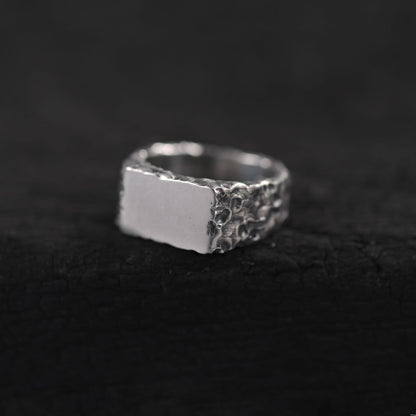 FORGED Mud Silver Signet Ring