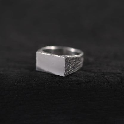 FORGED Raw-cut ezüst pecsétgyűrű