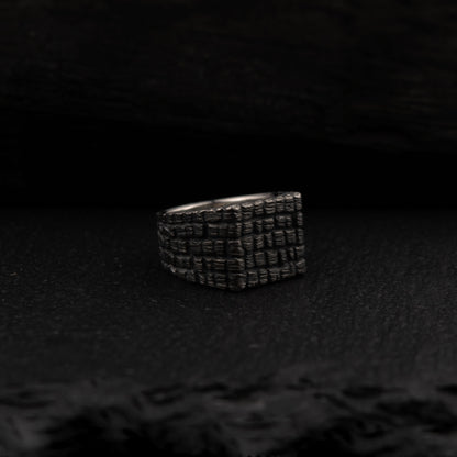 FORGED Yakisugi ezüst pecsétgyűrű