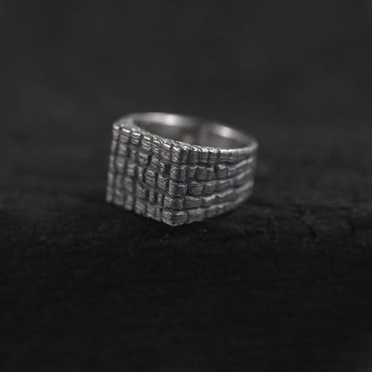 FORGED Yakisugi ezüst pecsétgyűrű